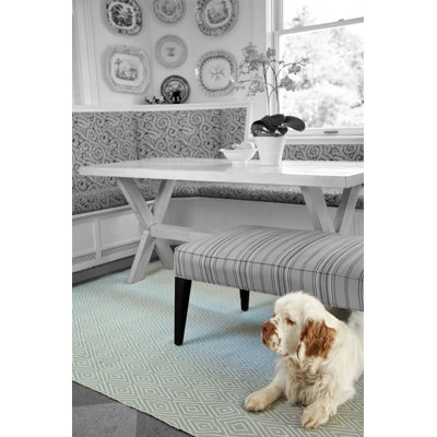 Dash and Albert Rugs Woven Diamond Light Blue/Ivory Rug