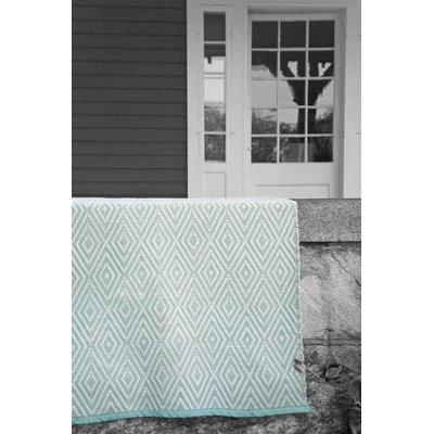 Dash and Albert Rugs Woven Diamond Light Blue/Ivory Rug