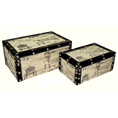 Rectangular Box with Sketched Chair (Set of 2)