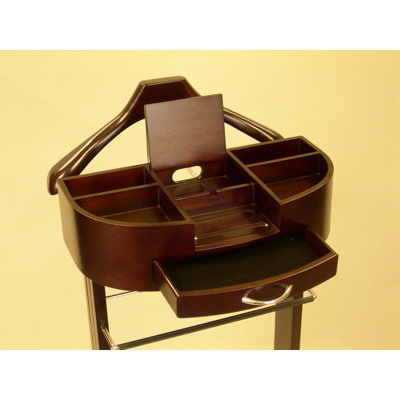 Proman Products Crescent Moon Valet in Dark Walnut