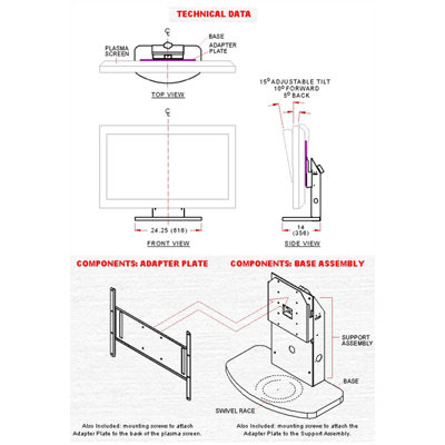Peerless Plasma Screen Tabletop Stand (stand only, adapter plate sold separately) (32" - 50" Screens)