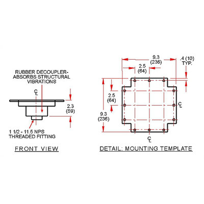 Peerless Structural Ceiling Adapter with Decoupler