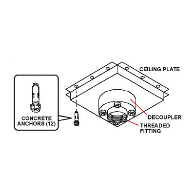 Peerless Structural Ceiling Adapter with Decoupler