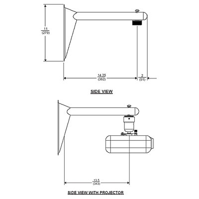 Peerless Vector Pro Wall Arm Projector Mount
