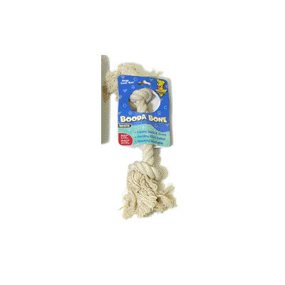 BOODA Pet Products Two Knot Rope Bone Dog Toy in White