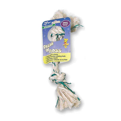 BOODA Pet Products Fresh-N-Floss Two Knot Bone Dog Toy with Spearmint Flavor