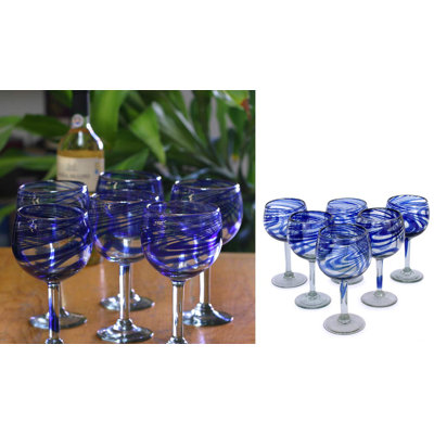Novica Blue Ribbon Wine Glasses (Set of 6)
