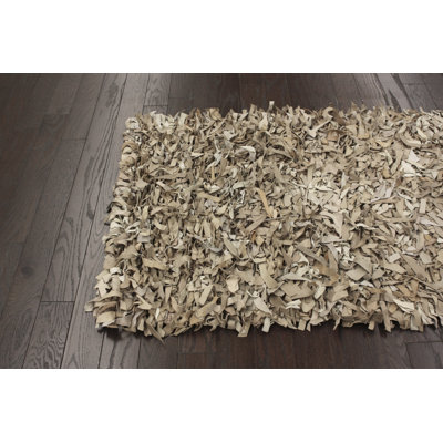 nuLOOM Leather Shag Beige Rug
