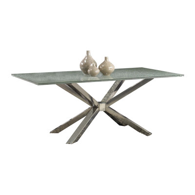 Star International Mantis Dining Table with Crackle Glass