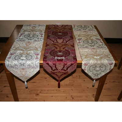 Violet Linen Chenille Swivel Design Table Runner
