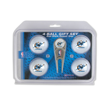 McArthur Towels NBA Divot Tool and 4 Golf Ball Gift Set