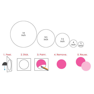 My Wonderful Walls Polka Dot Power Self-Adhesive Wall Stencil Kit