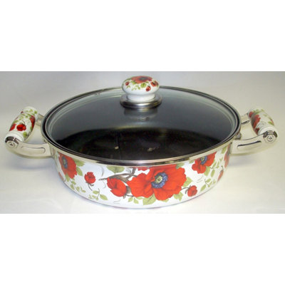 Enamel Kitchenware Skillet with Lid