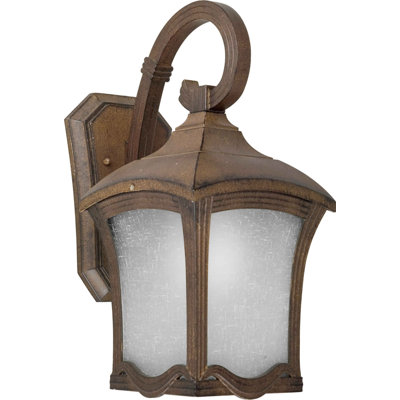 Forte Lighting One Light Outdoor Wall Lantern in Rustic Sienna