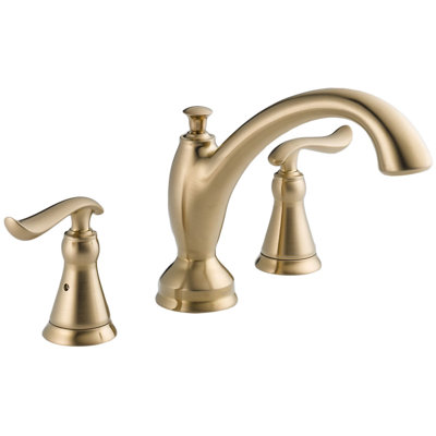 Delta Linden Double Handle Deck Mount Roman Tub Faucet