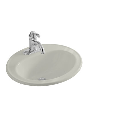 Kohler Pennington Drop-in Bathroom Sink with Single Faucet Hole and Left-Hand Soap/Lotion Dispenser Hole