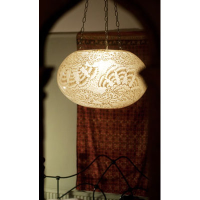 Tay Lighting Zinnia Globe Pendant with White Shade