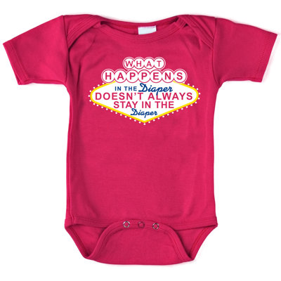 Redsnapper What Happens in the Diaper Short Sleeve Bodysuit