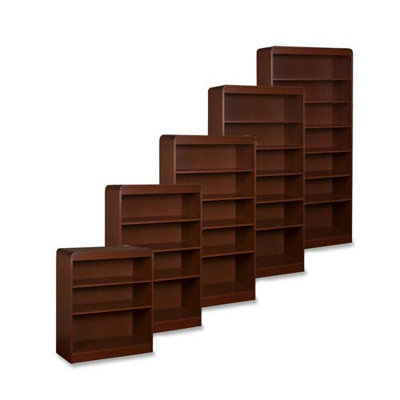 Lorell Lorell Radius Hardwood Veneer Bookcases, Mahogany
