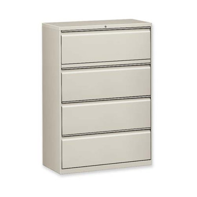 Lorell Lorell 36" 4-Drawer Lateral Files, Light gray
