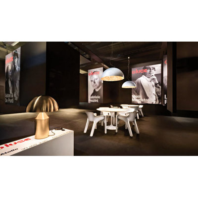 Oluce Sonora Suspension Lamp in Gold