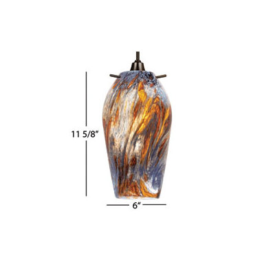 WAC Lighting Solstice Flexrail1 Pendant in Dark Bronze with Purple Glass