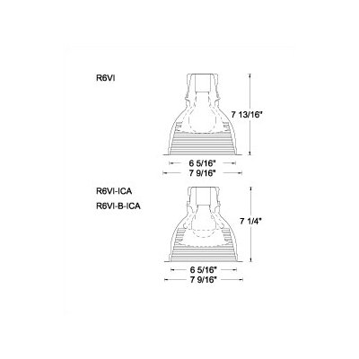 WAC Lighting 6" Line Voltage Recessed Trim with Step Baffle