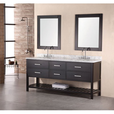 Design Element London 72" Double Sink Vanity Set