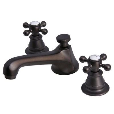 Water Creation London Widespread Bathroom Faucet with Double Cross Handles