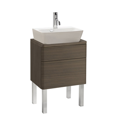 Bissonnet Universal Emma 19.5" Bathroom Wall Hung Vanity Set in Anthracite