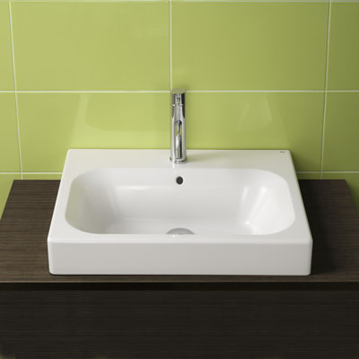 Bissonnet Universal Flex Ceramic Bathroom Sink in White