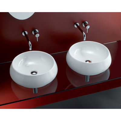 Bissonnet Tulip Porcelain Vessel Sink with Overflow in White