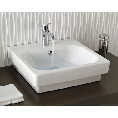 Bissonnet Universal Flex Ceramic Bathroom Sink in White
