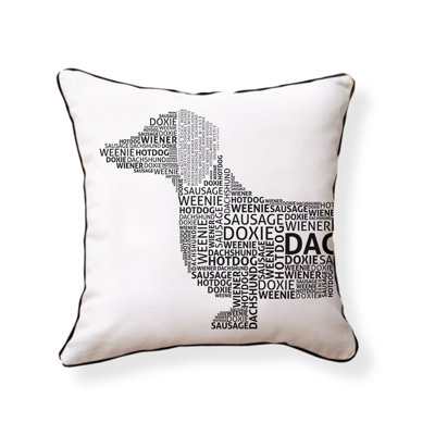Naked Decor Dachshund Typography Pillow