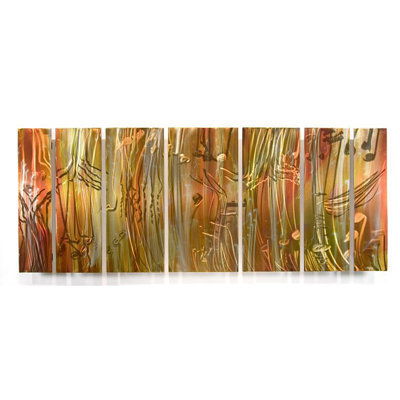 All My Walls Abstract by Ash Carl Metal Wall Art in Metallic - 23.5" x 60"