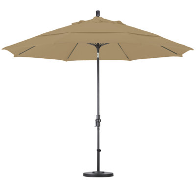 California Umbrella 11' Fiberglass Market Collar Tilt Umbrella