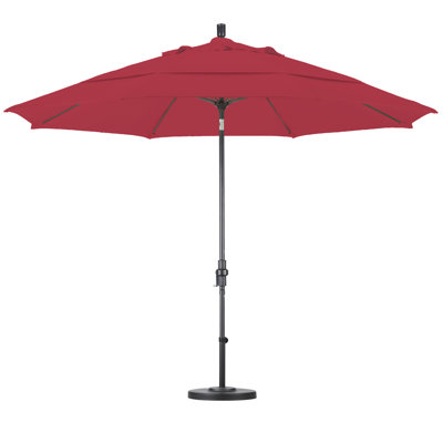 California Umbrella 11' Fiberglass Market Collar Tilt Umbrella