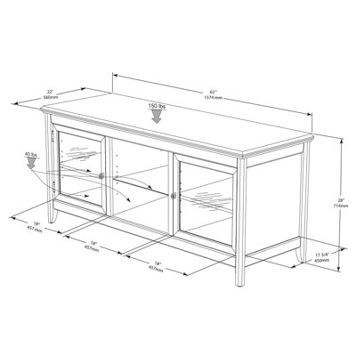 Tech-Craft Hi-Boy 62' TV Stand