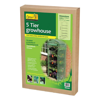 Gardman USA Grow It 5 Tier PVC Growing Rack Greenhouse