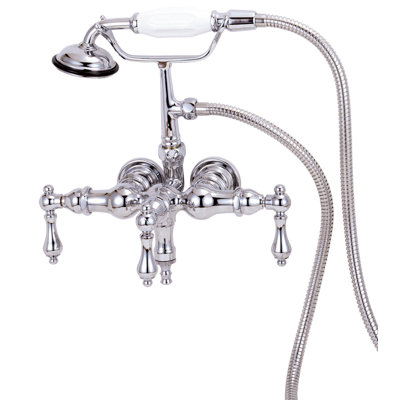 Elizabethan Classics Wall Mount Tub Faucet with Hand Shower and Metal Lever Handles
