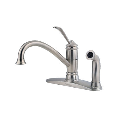 Price Pfister Brookwood One Handle Centerset Kitchen Faucet with Matching Side Spray