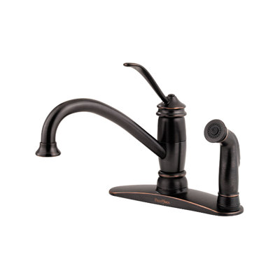Price Pfister Brookwood One Handle Centerset Kitchen Faucet with Matching Side Spray