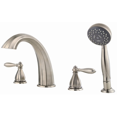 Price Pfister Portola Double Handle Hand shower 4 Hole Roman Tub Faucet with Trim
