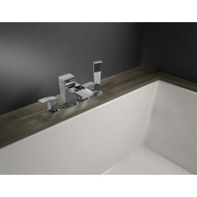 Price Pfister Kenzo 4-Hole Roman Tub Trim with Handheld Shower and Valve Kit