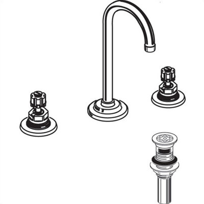 American Standard Heritage Widespread Bathroom Faucet Less Handles