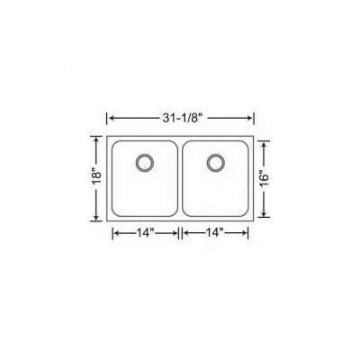 Blanco 31.125" x 18" Spex Equal Double Bowl Undermount Kitchen SInk