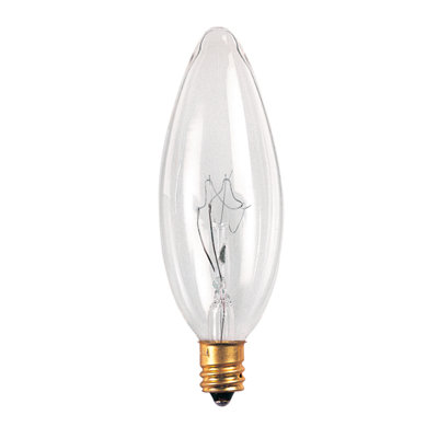 Bulbrite Industries E12 Candelabra Base High Voltage Incandescent Torpedo Chandelier Bulb