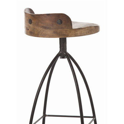 ARTERIORS Home Hinkley Wood / Iron Swivel Barstool