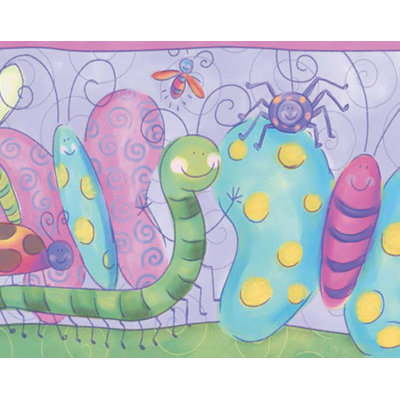 4 Walls Bugs Free Style Border Wallpaper in Purple