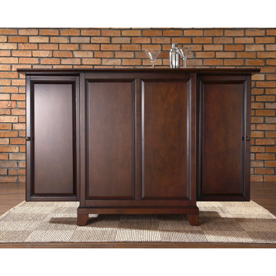 Crosley Newport Expandable Bar Cabinet in Vintage Mahogany